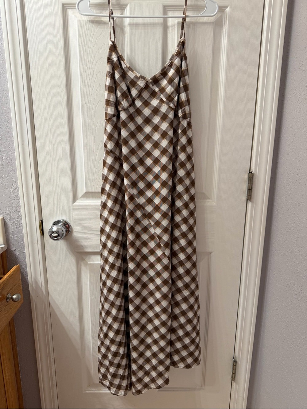 Old Navy Gingham Maxi Dress Brown Women’s Size L